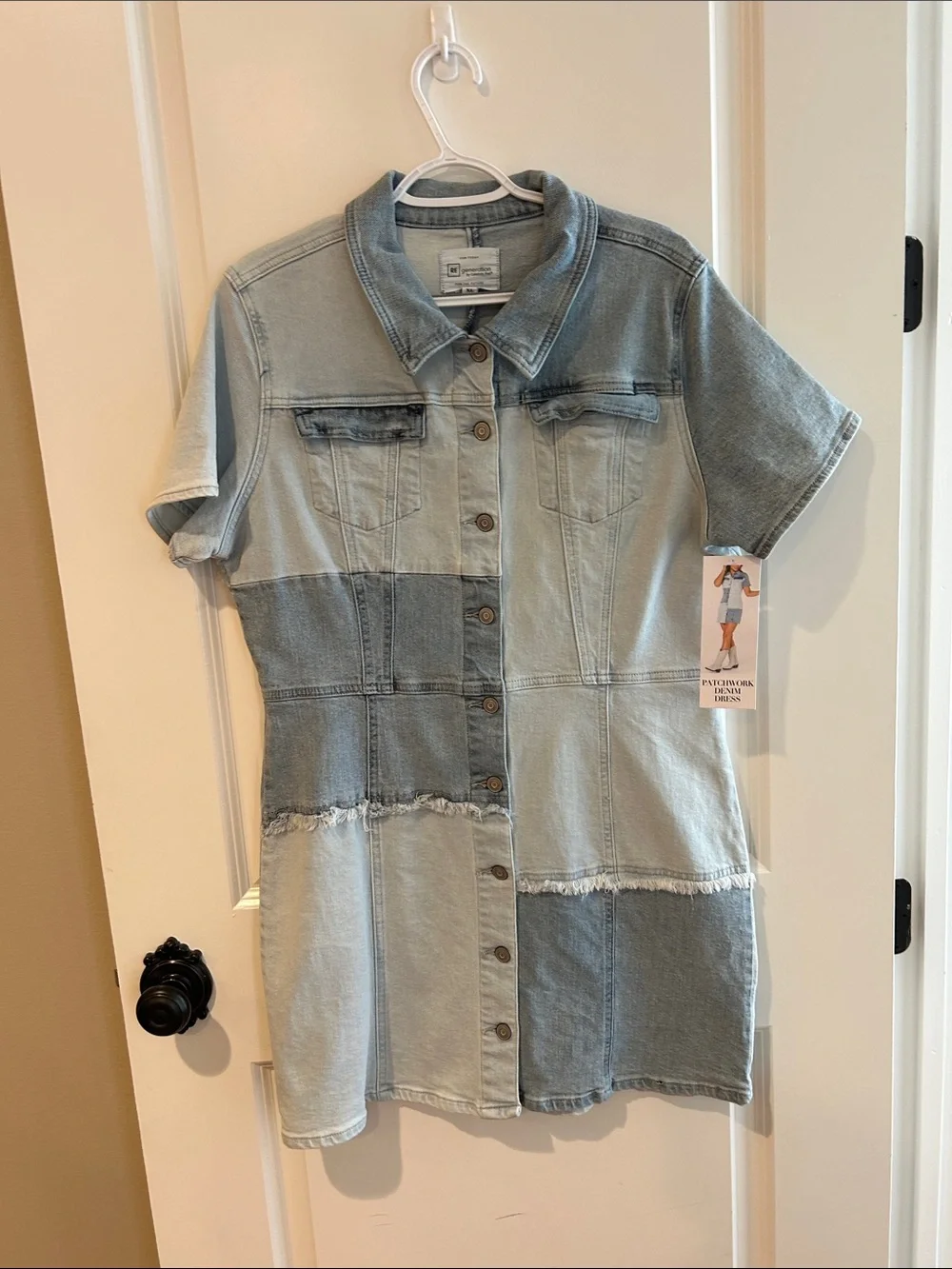 Denim Patchwork Dress - Picture 4 of 7